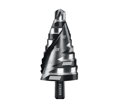 STAYER Pro-Max 9-36мм, 10 ступеней, винтовая спираль, сверло ступенчатое (29661-9-36-10) купить  в Сочи
