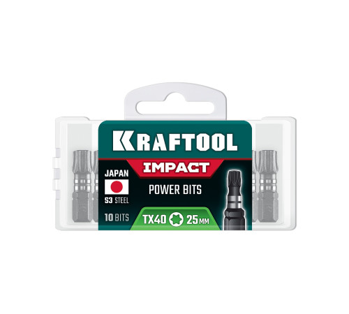 KRAFTOOL Impact TX 40, 25 мм, 10 шт, ударные биты (26195-40-25-S10) купить  в Сочи