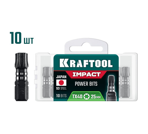 KRAFTOOL Impact TX 40, 25 мм, 10 шт, ударные биты (26195-40-25-S10) купить  в Сочи