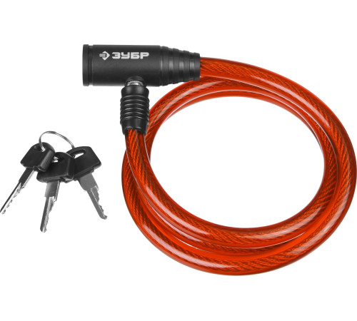 ЗУБР 650 мм, d 10 мм, 3 ключа, тросовый замок (37263-65) купить  в Сочи