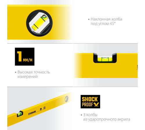 STAYER STANDARD, 1500 мм, с линейкой, уровень (3460-150) купить  в Сочи