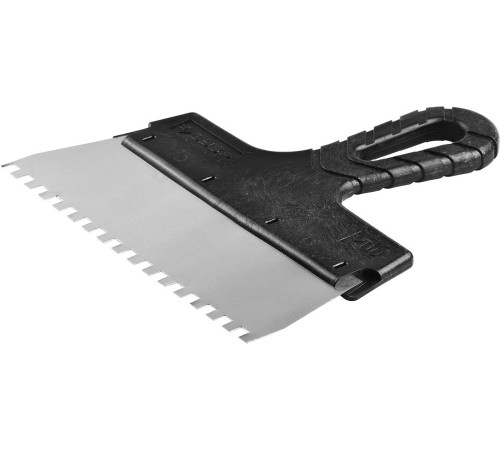 ЗУБР 200 мм, зуб 6 х 6 мм, пластиковая ручка, нержавеющий фасадный шпатель (10078-20-06) купить  в Сочи