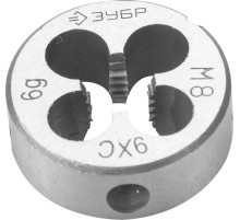 ЗУБР М8 x 1.25 мм, сталь 9ХС, плашка круглая ручная (4-28022-08-1.25)