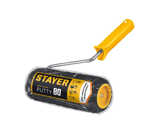 STAYER PUTTY 80 мм, 180 мм, 8 мм ручка, валик для шпатлевки, PROFESSIONAL (03642-18) купить в Сочи STAYER PUTTY 80 мм, 180 мм, 8 мм ручка, валик для шпатлевки, PROFESSIONAL (03642-18) купить в Сочи