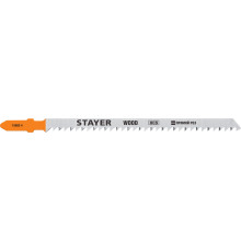 STAYER T301CD, T-хвост., HCS сталь, по дереву, шаг зуба 3 мм (6TPI), раб. длина 90 мм, 2 шт, полотна для лобзика, Professional (15982-4)