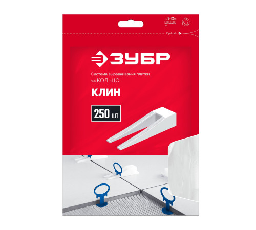 ЗУБР СВП КОЛЬЦО, клин 250 шт, система выравнивания плитки (3387-250) купить  в Сочи