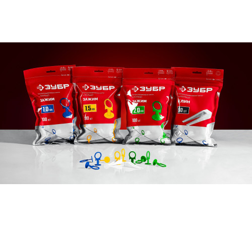 ЗУБР СВП КОЛЬЦО, клин 250 шт, система выравнивания плитки (3387-250) купить  в Сочи