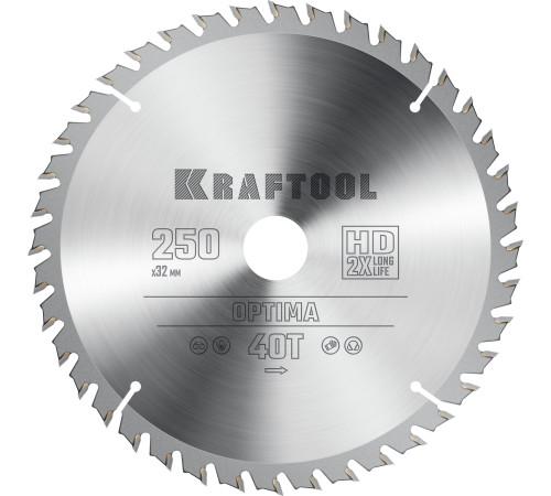 KRAFTOOL Optima, 250 х 32 мм, 40Т, пильный диск по дереву (36951-250-32) купить в Сочи KRAFTOOL Optima, 250 х 32 мм, 40Т, пильный диск по дереву (36951-250-32) купить в Сочи
