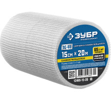 ЗУБР 15 см х 20 м, 3 х 3 мм, самоклеящаяся, стеклотканевая сетка, Профессионал (12465-15-20)