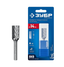 ЗУБР 14х25 мм, тип А (цилиндр с гладким торцом), хв-к 6 мм, твердосплавная борфреза, ПРОФЕССИОНАЛ (28800-14-25)