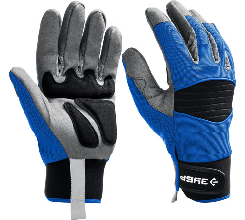 ЗУБР МОНТАЖНИК, L (9), профессиональные комбинированные перчатки, для тяжелых мех. работ, антивибрационные, Профессионал (11475-L) купить  в Сочи