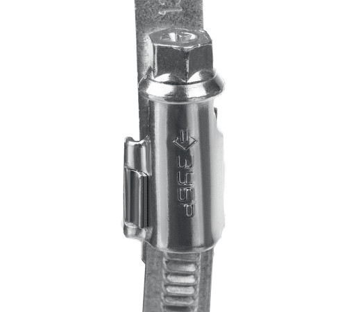 ЗУБР Х-9Н, 30 - 48 мм, накатная лента 9 мм, цинк, 50 шт, червячный хомут (37807-48) купить  в Сочи