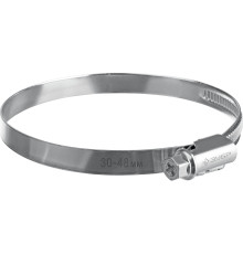 ЗУБР Х-9Н, 30 - 48 мм, накатная лента 9 мм, цинк, 50 шт, червячный хомут (37807-48)