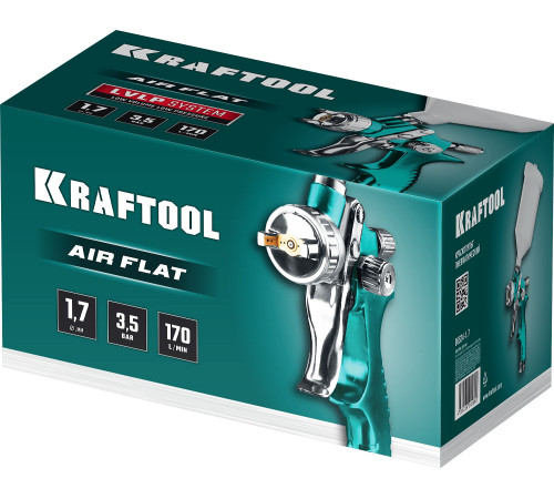 KRAFTOOL AirFlat, LVLP, 1.7 мм, пневматический краскопульт с верхним бачком (06524-1.7) купить в Сочи KRAFTOOL AirFlat, LVLP, 1.7 мм, пневматический краскопульт с верхним бачком (06524-1.7) купить в Сочи