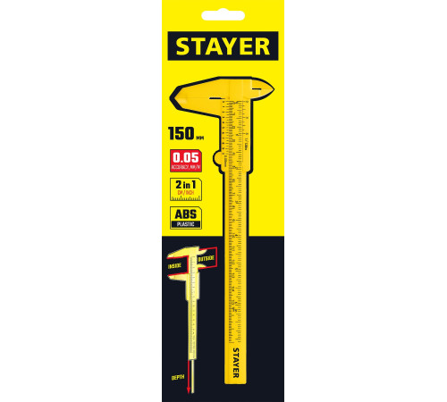STAYER 150 мм, пластмассовый штангенциркуль (3440) купить  в Сочи