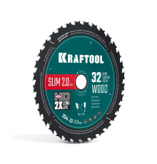 KRAFTOOL Slim wood cut 254 х 30 x 2.0 мм, 32Т, диск пильный по дереву, (36955-254-30-32)