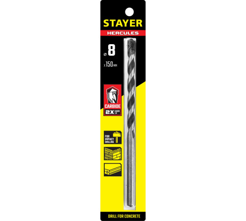 STAYER Hercules, 8 x 150 мм, cверло по бетону, Professional (2915-150-08) купить  в Сочи