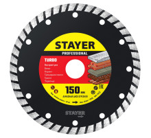 STAYER TURBO d150 мм (22.2 х 7 х 2.4 мм), алмазный диск, PROFESSIONAL (3662-150)