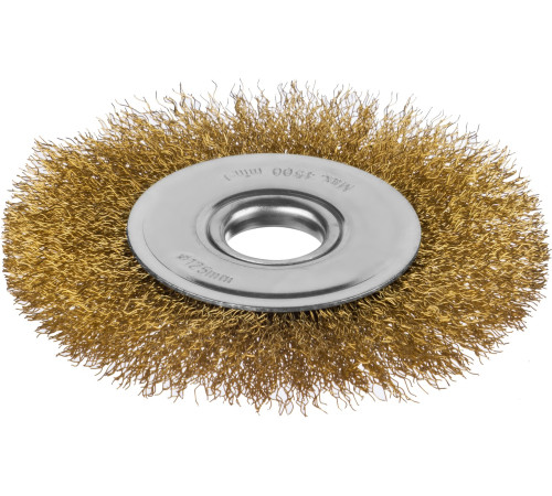 MIRAX 125 мм, витая стальная латунированная проволока 0.3 мм, щетка дисковая для УШМ (35141-125) купить  в Сочи