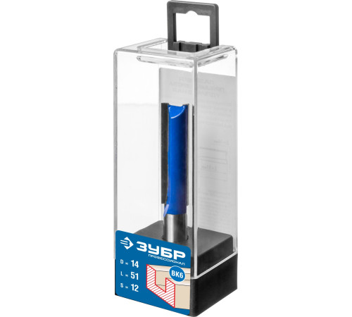 ЗУБР 14 x 51 мм, хвостовик 12 мм, фреза пазовая прямая. удлиненная, Профессионал (28754-14-51) купить  в Сочи