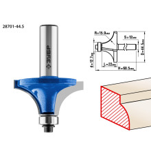 ЗУБР 44.5 x 22 мм, радиус 16 мм, фреза кромочная калевочная №1, Профессионал (28701-44.5)
