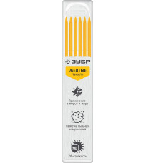 ЗУБР желтые, d 2,8 мм, HB, 6 шт грифели для автоматического карандаша (06313-5)