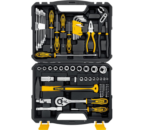 STAYER UNIVERSAL 83, 83 предм., (1/2″+ 1/4″), универсальный набор инструмента, Professional (27710-H83) купить  в Сочи