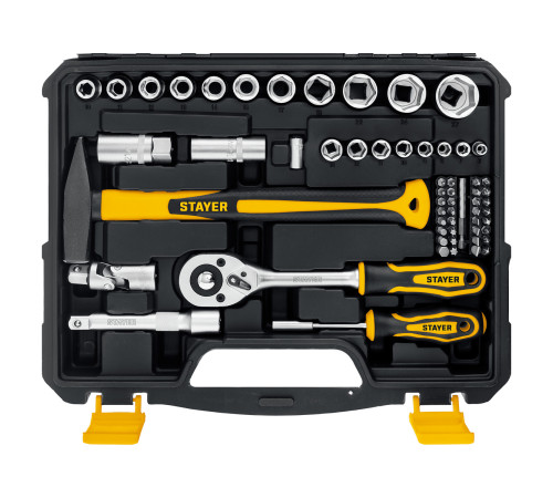 STAYER UNIVERSAL 83, 83 предм., (1/2″+ 1/4″), универсальный набор инструмента, Professional (27710-H83) купить  в Сочи