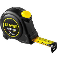 STAYER AutoLock, 7.5 м х 25 мм, рулетка с автостопом (2-34126-07-25)