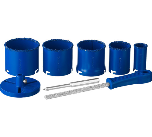 ЗУБР 8 шт, d 33, 53, 67, 73, 83 мм, карбид-вольфрамовое нанесение, набор кольцевых коронок, Профессионал (33350-H8) купить  в Сочи