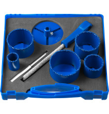 ЗУБР 8 шт, d 33, 53, 67, 73, 83 мм, карбид-вольфрамовое нанесение, набор кольцевых коронок, Профессионал (33350-H8)