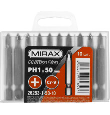 MIRAX PH1, 50 мм, 10 шт, биты (26253-1-50-10) MIRAX PH1, 50 мм, 10 шт, биты (26253-1-50-10)