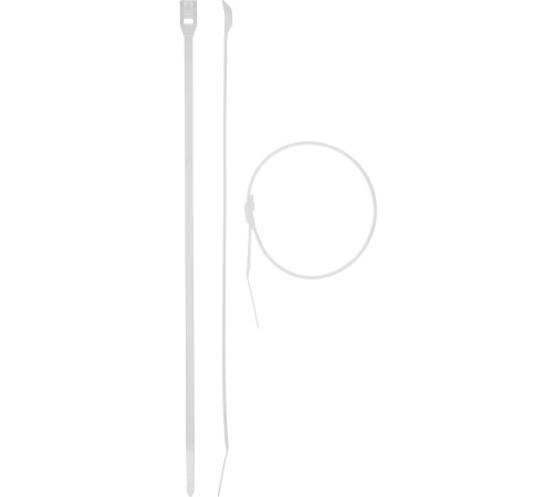 ЗУБР КОБРА, 7.6 x 370 мм, нейлон РА66, 10 шт, белые, кабельные стяжки с плоским замком, Профессионал (30930-76-370) купить  в Сочи