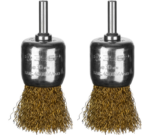 ЗУБР 30 мм, витая стальная латунированная проволока 0.3 мм, набор кистевых щеток для дрели, Профессионал (35225-30-H2) купить  в Сочи