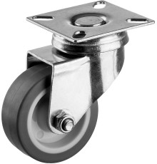 ЗУБР d 50 мм, г/п 40 кг, резина/полипропилен, термопластичное поворотное колесо, Профессионал (30946-50-S)