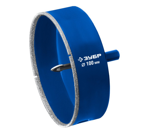 ЗУБР АГК d 100 мм (центр. сверло, трехгр. хвост, Р60), Алмазная коронка, Профессионал (29850-100) купить  в Сочи