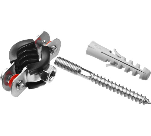 ЗУБР 3/8″, цинк, 1 шт, трубный хомут с сантехнической шпилькой и дюбелем (37866-15-19) купить  в Сочи