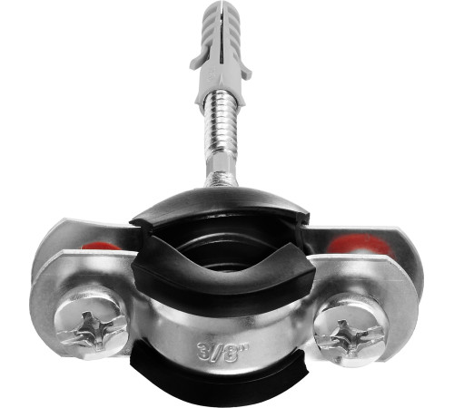 ЗУБР 3/8″, цинк, 1 шт, трубный хомут с сантехнической шпилькой и дюбелем (37866-15-19) купить  в Сочи