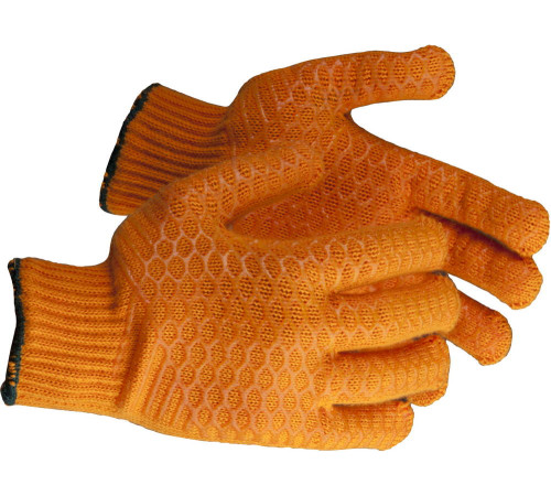 ЗУБР HARD, L-XL, противоскользящее двустороннее перекрестное покрытие, трикотажные перчатки (11278-XL) купить  в Сочи