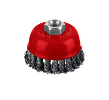 ЗУБР 75хМ14 щетка чашечная для УШМ, жгутированная стальная проволока 0.5 мм, посад. М14 (35172-075)