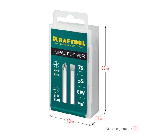 KRAFTOOL 75 мм, 4 шт, набор бит для ударной отвертки (25552) купить в Сочи KRAFTOOL 75 мм, 4 шт, набор бит для ударной отвертки (25552) купить в Сочи