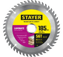 STAYER Laminate, 185 x 30/20 мм, 56Т, аккуратный рез, пильный диск по ламинату (3684-185-30-56)