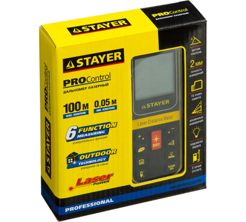 STAYER 100 м, лазерный дальномер, Professional (34959) купить в Сочи STAYER 100 м, лазерный дальномер, Professional (34959) купить в Сочи
