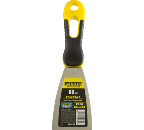 STAYER PROFlat, 60 мм, х-образное профилированное полотно, облегченная двухкомпонентная ручка, нержавеющий шпатель, Professional (10045-06) купить  в Сочи