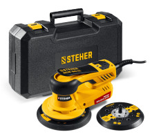 STEHER BOS-50 Duo, d125 / d150 мм, 5.0 мм, 350 Вт, бесщеточная орбитально-шлифовальная машина, кейс (BOS-50)