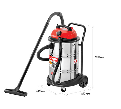 ЗУБР М4, 60 л, 1400 Вт, строительный пылесос (ПУ-60-1400 М4) купить  в Сочи