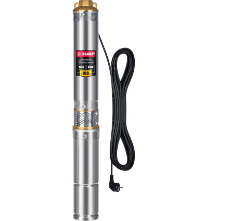 ЗУБР 900 Вт, 60 м напор, скважинный центробежный насос, корпус из нержавеющей стали (НСЦ-100-60) купить  в Сочи