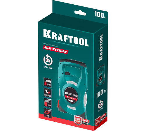 KRAFTOOL EXTREM, 100 м, геодезическая стальная мерная лента купить в Сочи KRAFTOOL EXTREM, 100 м, геодезическая стальная мерная лента купить в Сочи