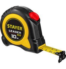 STAYER Leader, 10 м х 25 мм, рулетка с автостопом, Professional (3402-10-25)