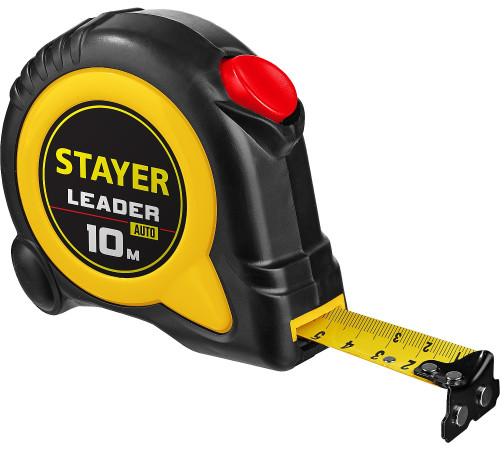STAYER Leader, 10 м х 25 мм, рулетка с автостопом, Professional (3402-10-25) купить  в Сочи